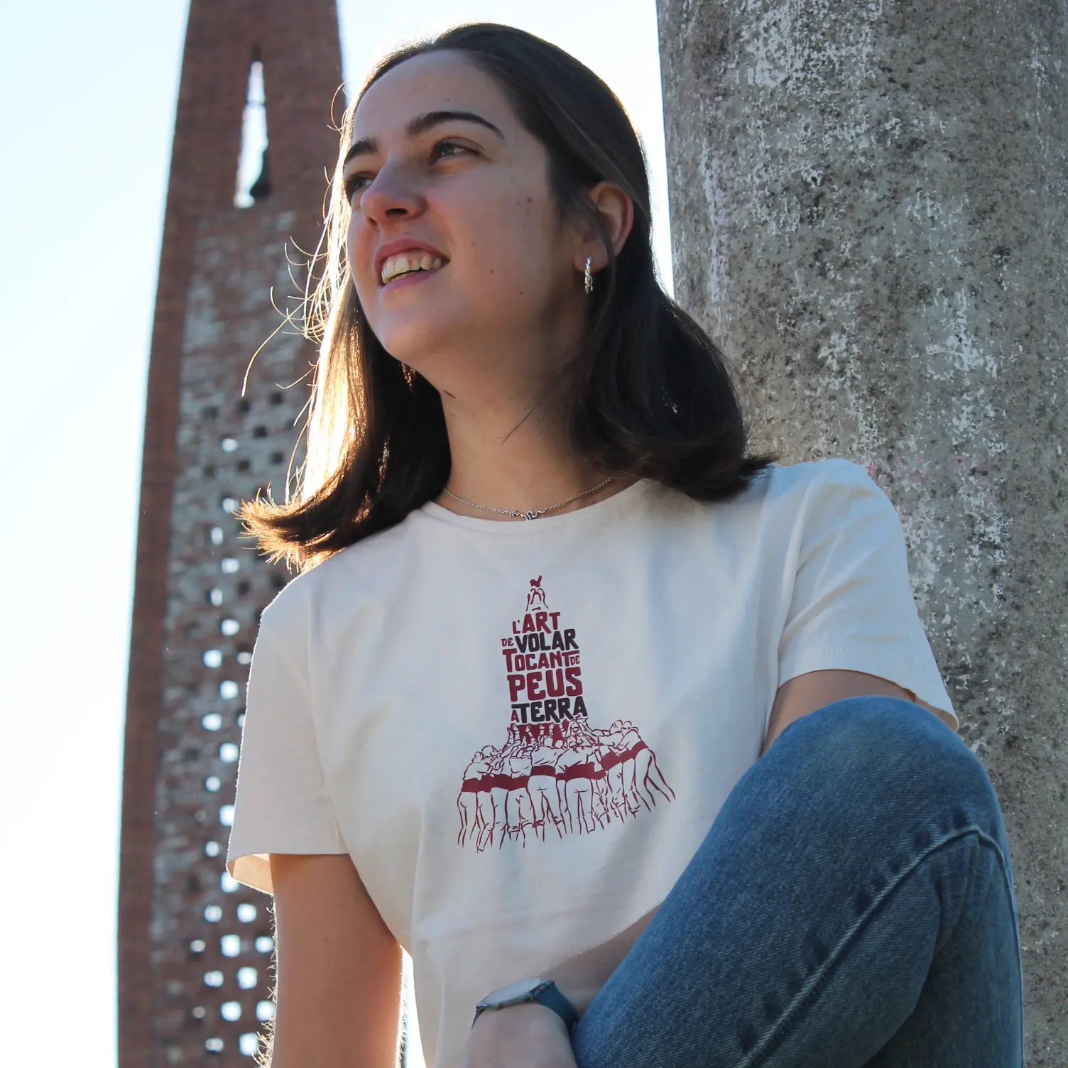 Samarreta Castellers: l'Art de Volar (blanca Noia)